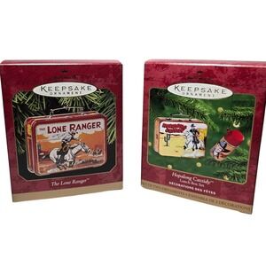 Hallmark Keepsake Lone Ranger & Hopalong Cassidy Lunchbox Ornament THERMOS RARE